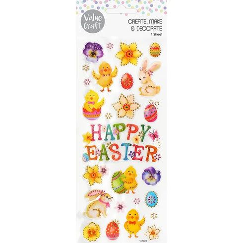 Glitter Happy Easter Stickers