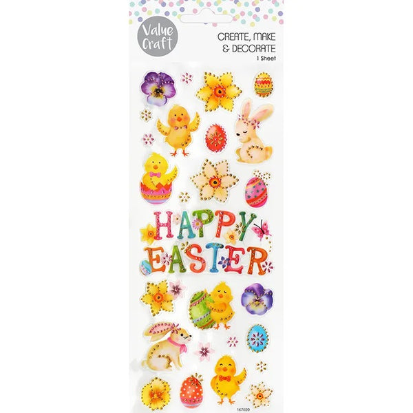 Glitter Happy Easter Stickers