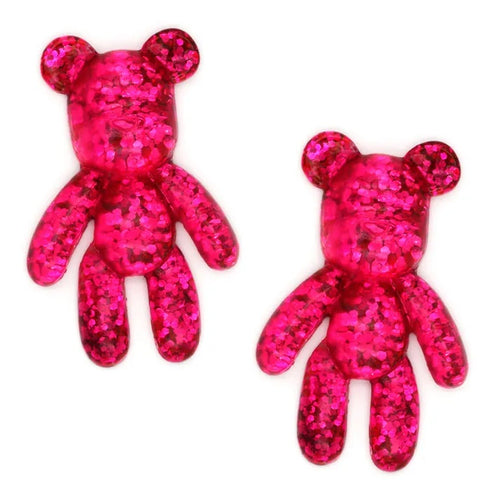 Glitter Teddy Bear Shape Resin Embellishments