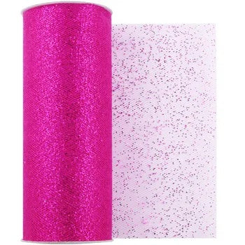 Glitter Tulle Nylon Ribbon Rolls (available in 8 colours)
