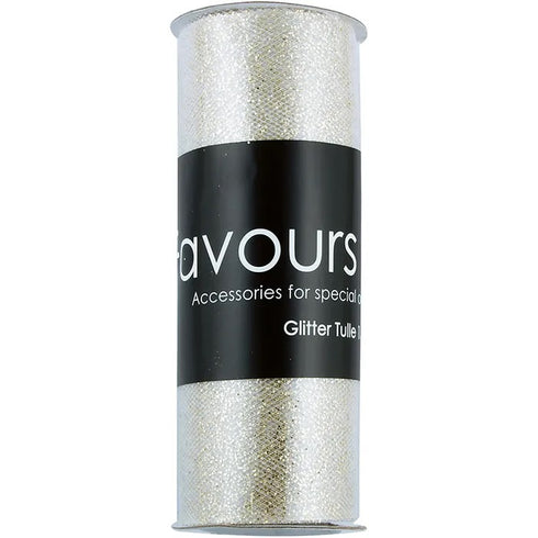 Glitter Tulle Nylon Ribbon Rolls (available in 8 colours)