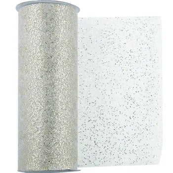 Glitter Tulle Nylon Ribbon Rolls (available in 8 colours)