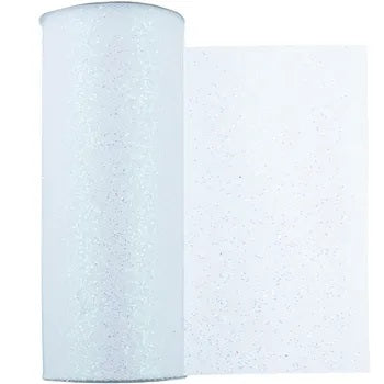 Glitter Tulle Nylon Ribbon Rolls (available in 8 colours)