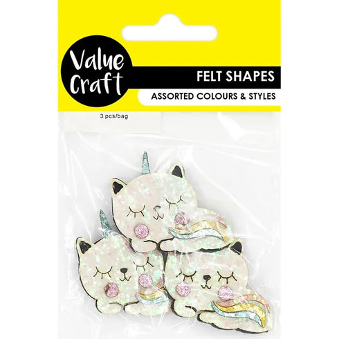 Glitter Unicorn Shape Felt Embellishment