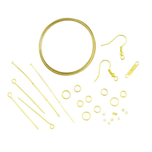 Gold Colour Triple Pack Jewellery Finding Starter Kit