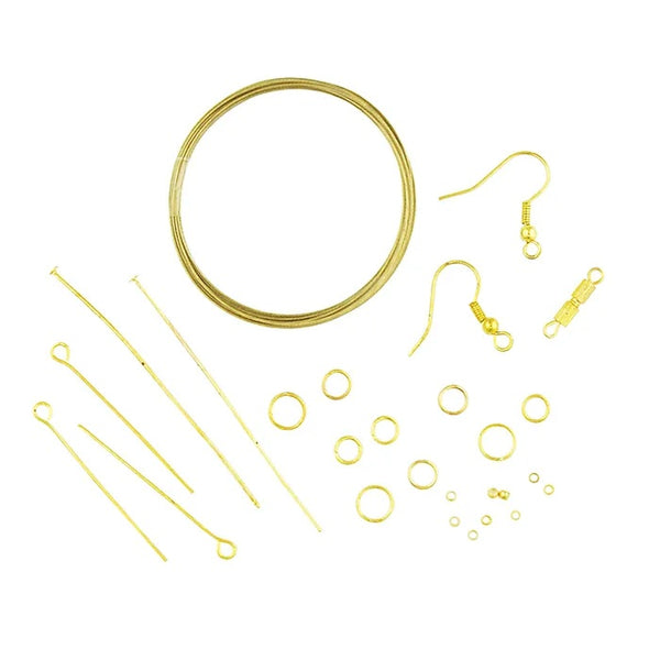 Gold Colour Triple Pack Jewellery Finding Starter Kit