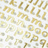 Gold Glitter Lowercase Alphabet Stickers