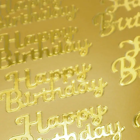 Gold Self Adhesive Happy Birthday Peel Stickers