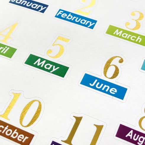 Gold Self Adhesive Months Planner Stickers