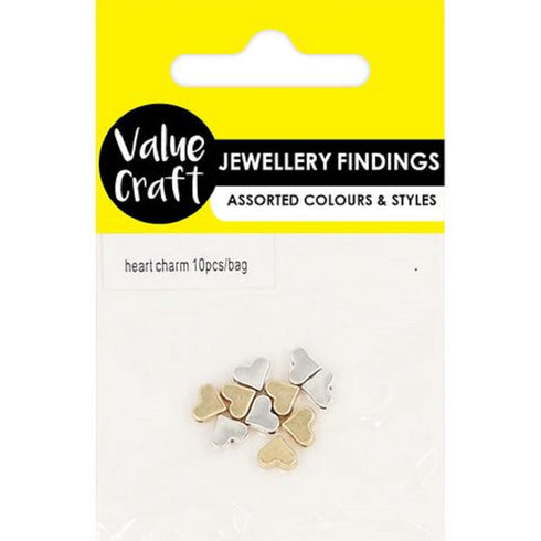 Assorted Colour Heart Charm Beads