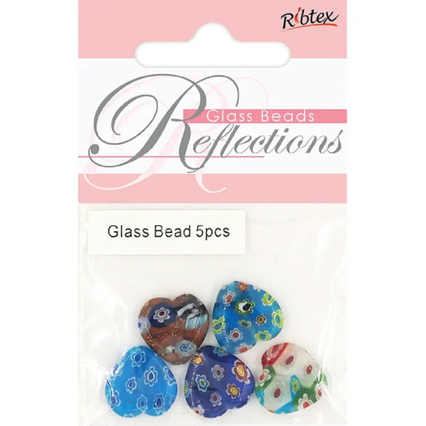 Heart Millefiori Glass Beads