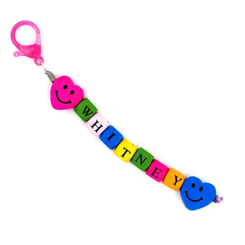 Assorted Fluoro Colours Heart Smiley Wooden Beads