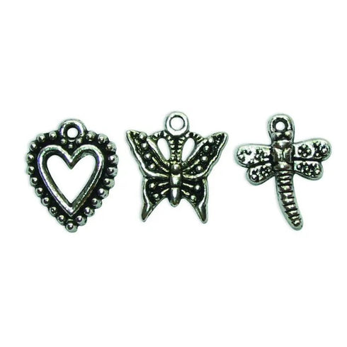 Heart, Butterfly and Dragonfly Charms