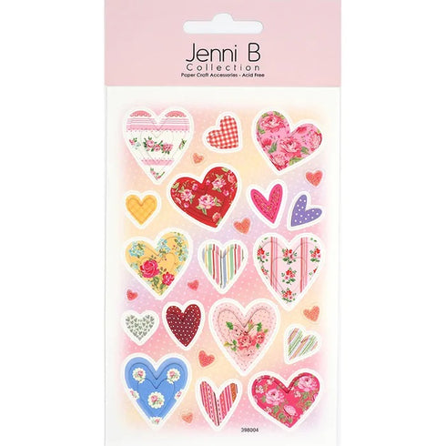 Hearts Floral Stripe 3D Sticker