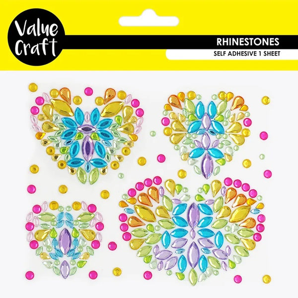 Hearts Self Adhesive Rhinestones