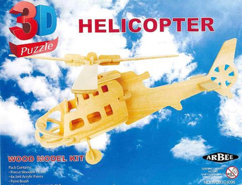 Helicopter 3D Wooden Puzzle DIY Kit