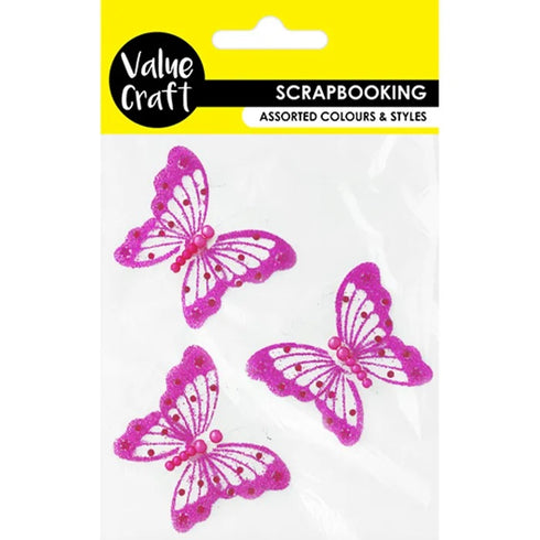 Hot Pink Glitter Butterfly