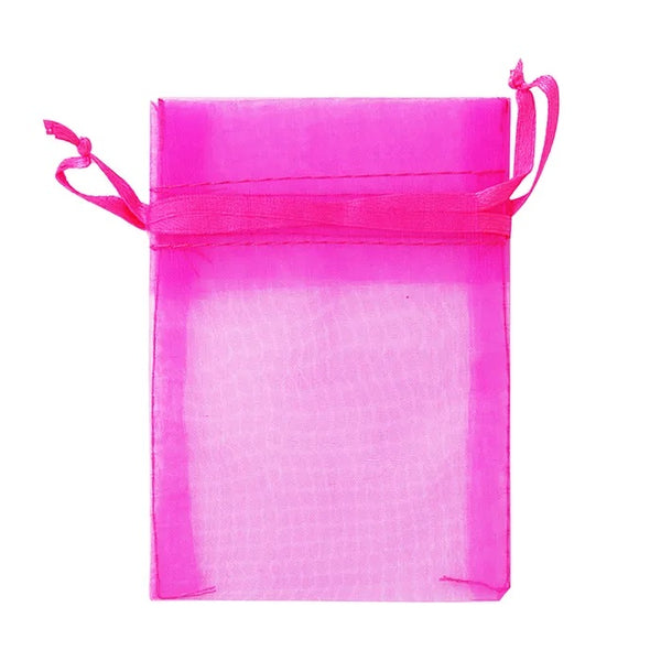 Hot Pink Colour Mini Organza Gift Bags
