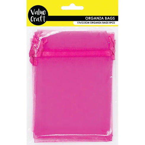 Hot Pink Colour Small Organza Gift Bags