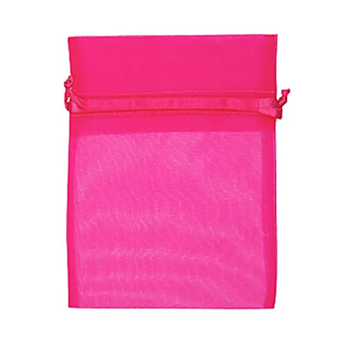 Hot Pink Colour Small Organza Gift Bags