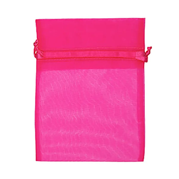 Hot Pink Colour Small Organza Gift Bags