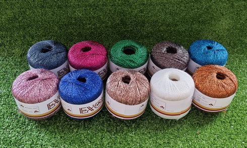 10pcs Assorted Colours Metallic Yarn