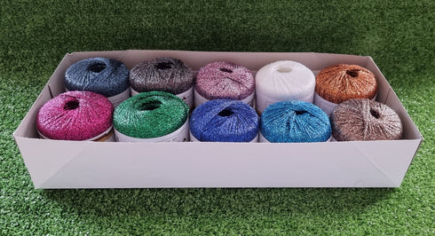 10pcs Assorted Colours Metallic Yarn