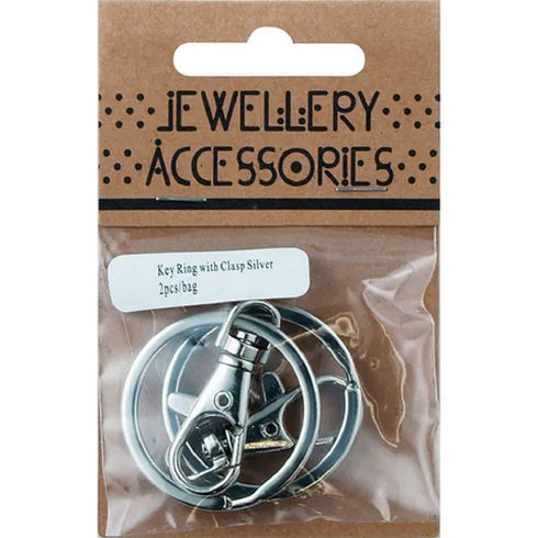 Silver Colour Key Ring Chain with Clasp