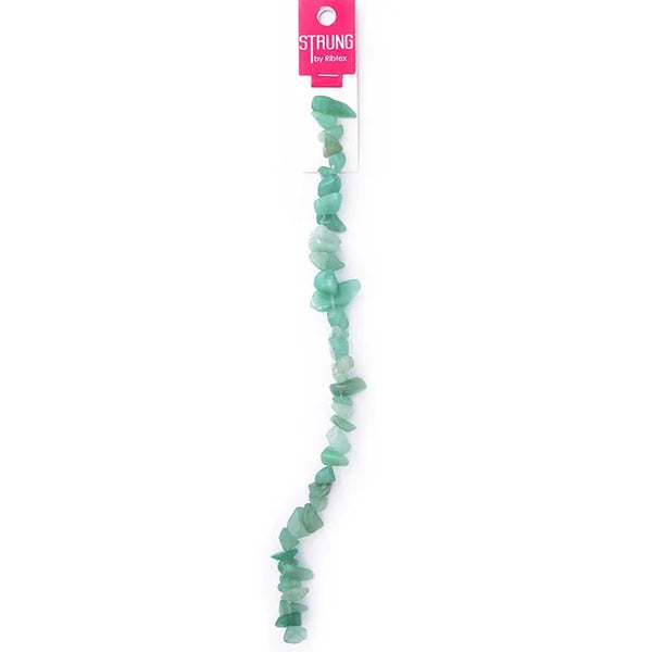 Jade Green Colour Precious Stone Chips Strung Beads