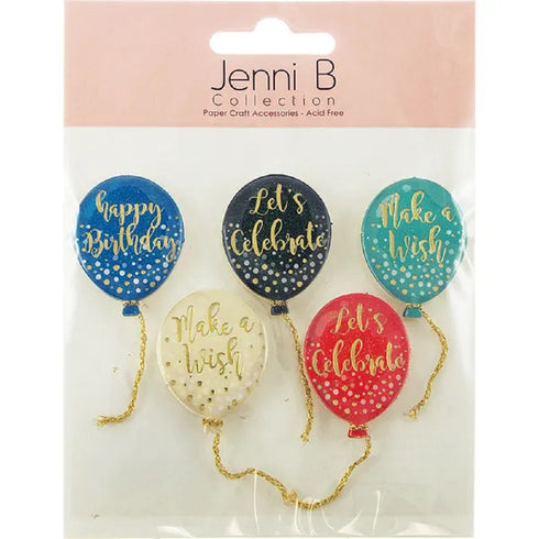 Happy Birthday Balloons Shape 3D Stickers