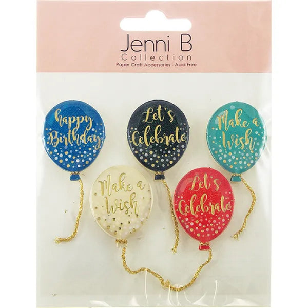 Happy Birthday Balloons Shape 3D Stickers
