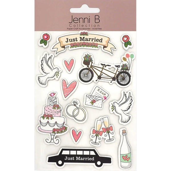 Just Married 3D Sticker