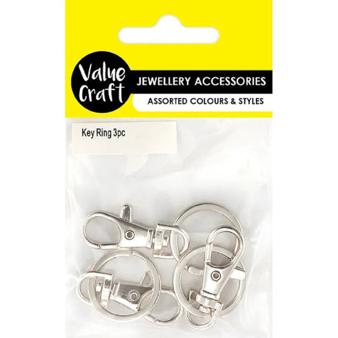 Silver Colour Key Rings with Swivel Clasp