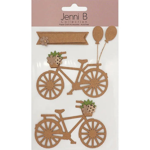 Kraft Floral Bike 3D Sticker