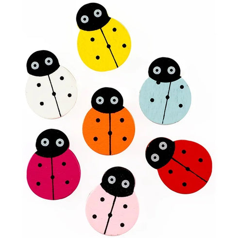 Ladybirds Shape Wooden Beads