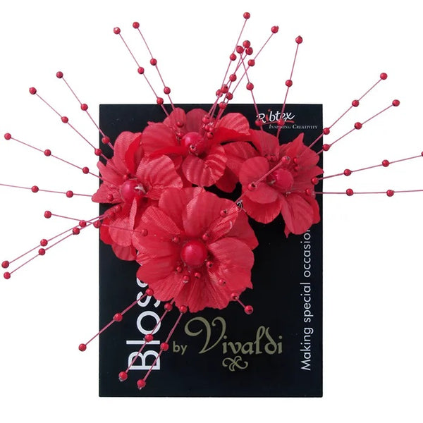 Large Flowers with Pearl Spray (available in 6 colours)