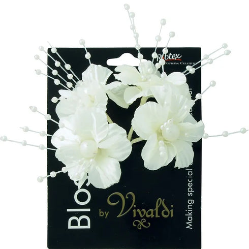 Large Flowers with Pearl Spray (available in 6 colours)