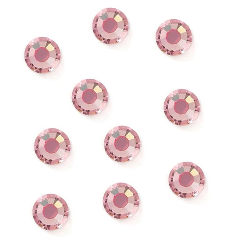 Light Rose Colour Stellux HF Flat Back Crystal (available in 4 sizes)