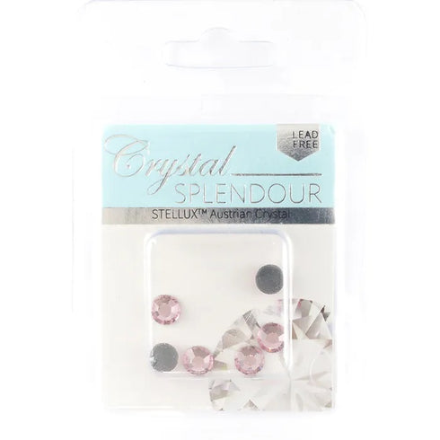 Light Rose Colour Stellux HF Flat Back Crystal (available in 4 sizes)