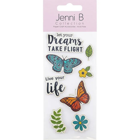 Live your Life Butterflies 3D Sticker