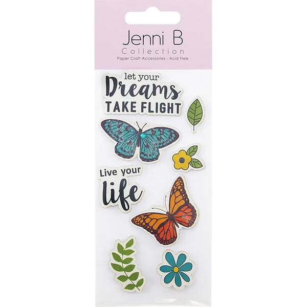 Live your Life Butterflies 3D Sticker