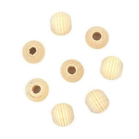 Macrame Round Contoured Wooden Beads