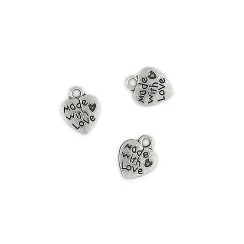 Made with love Heart Shape Charms