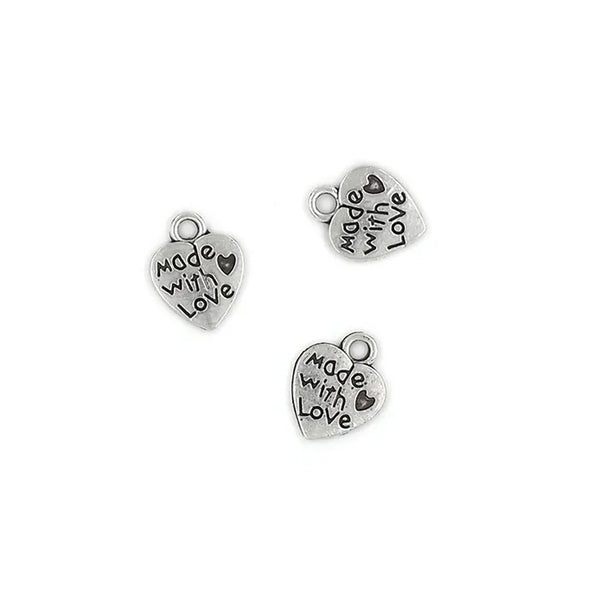 Made with love Heart Shape Charms