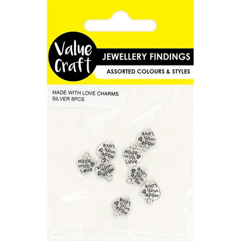 Made with love Heart Shape Charms