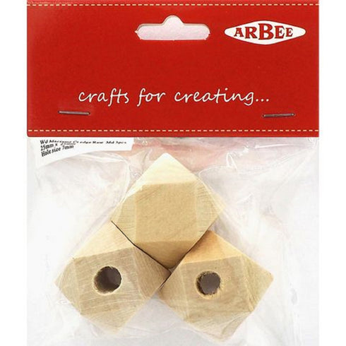 Medium Macrame Cut Edge Wooden Beads