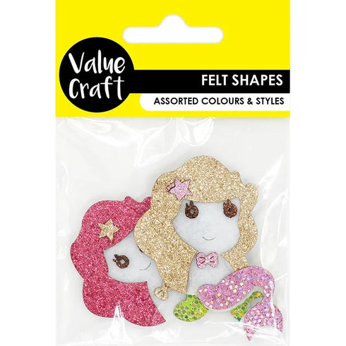 Mermaid Shapes Glitter Felt Embellishment