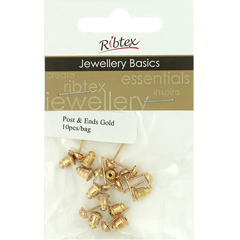 Metal Alloy Earring Studs Post and Ends (available in 2 colours)
