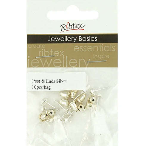 Metal Alloy Earring Studs Post and Ends (available in 2 colours)