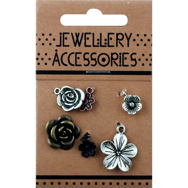 Metal Alloy Flower Charms